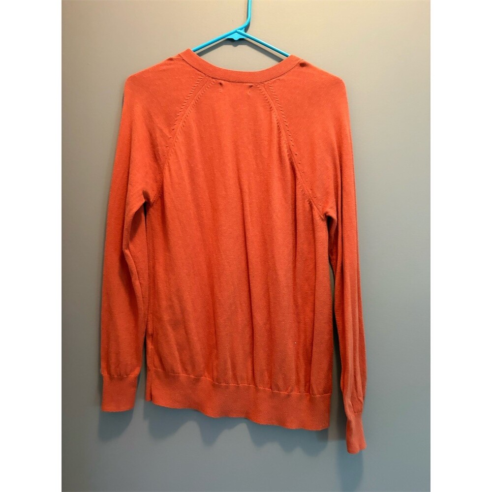 Banana Republic Sweater Mens M Rust Orange Lightweight V-Neck Pullover - Picture 5 of 8